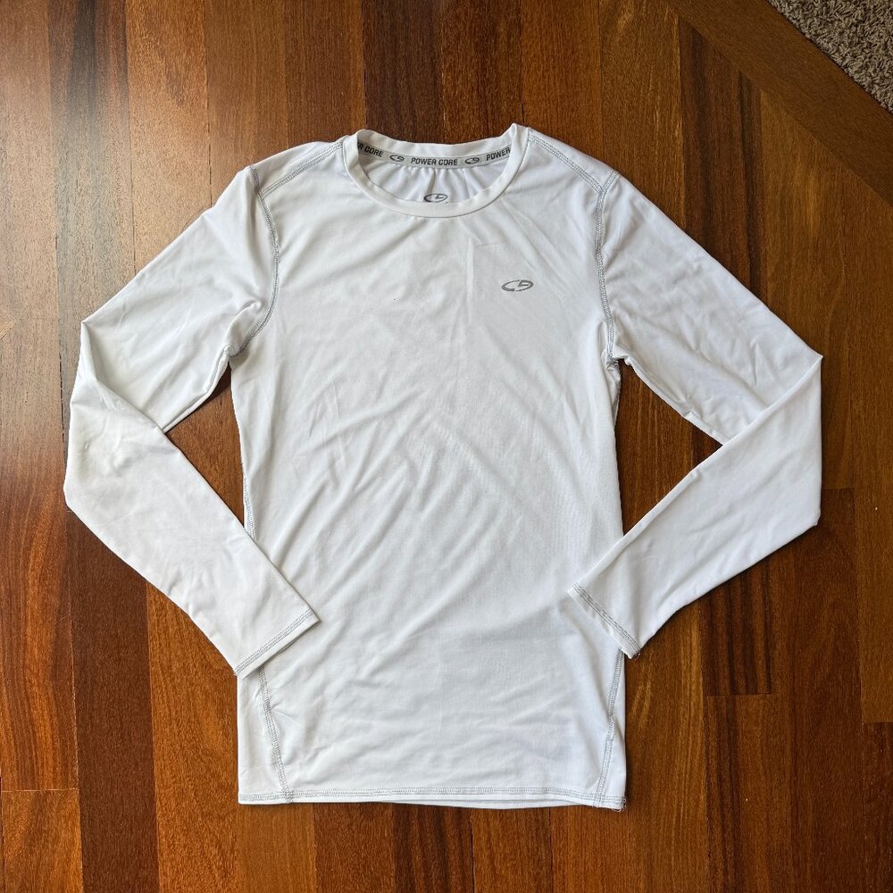 C9 by Champion Boys Sz 14-16 Power Core White Long Sleeve Base Layer Shirt